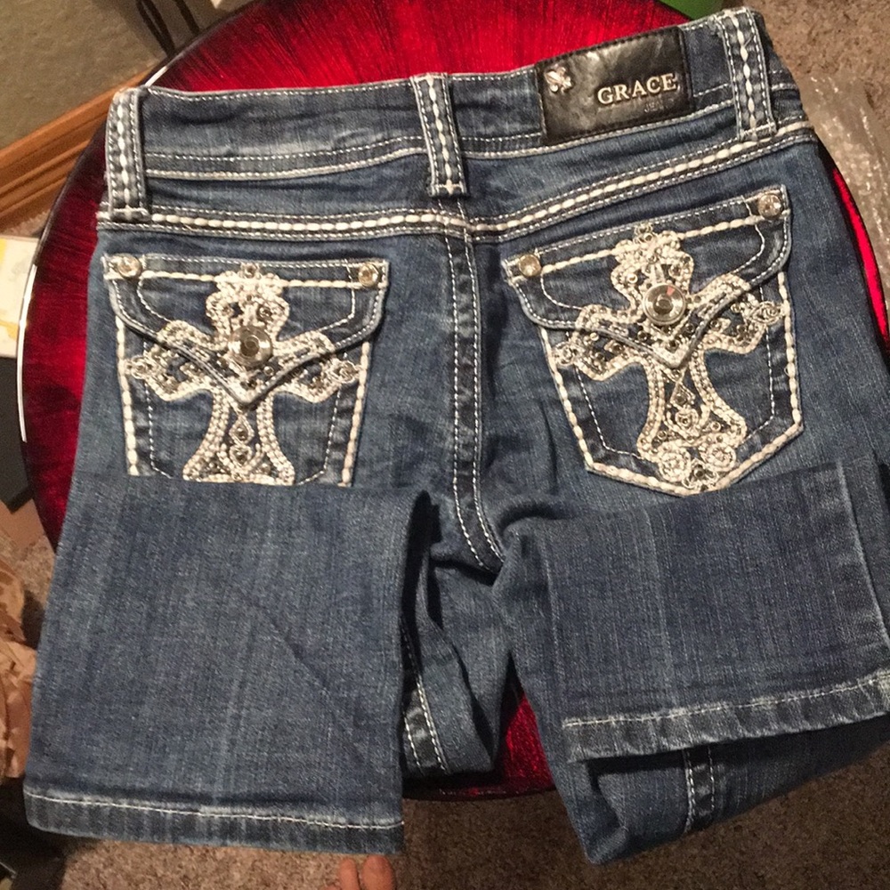 Grace In LA Size 10 Capri Length Jeans